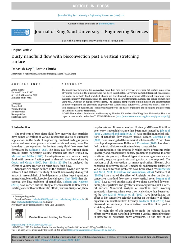 Dusty Nanofluid Flow With Bioconvection Past A Ver | PDF | Fluid ...