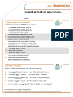 Grammar Test - Present Perfect For Experiences - : Answers