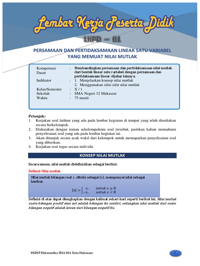 LKPD 1 | PDF