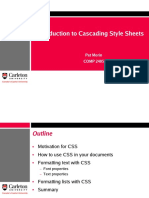 Introduction To Cascading Style Sheets: Pat Morin COMP 2405