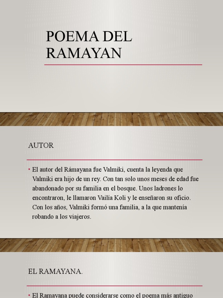 Valmiki y el Poema del Ramayana | PDF