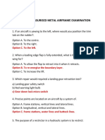 Basic Ame Pressurised Metal Airframe Examination: Option C. To The Left