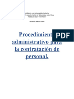 Procedimiento Administrativo para La Contratación de Personal.