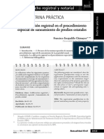 ESCAJADILLO, F. (Abril, 2019). La Calificación Registral en El Procedimiento Especial de Saneamiento de Predios Estatales. Actualidad Civil, 58, Pp. 343-371