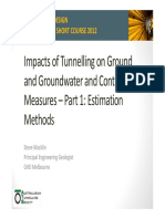 Impacts of Tunnelling on Groundwater