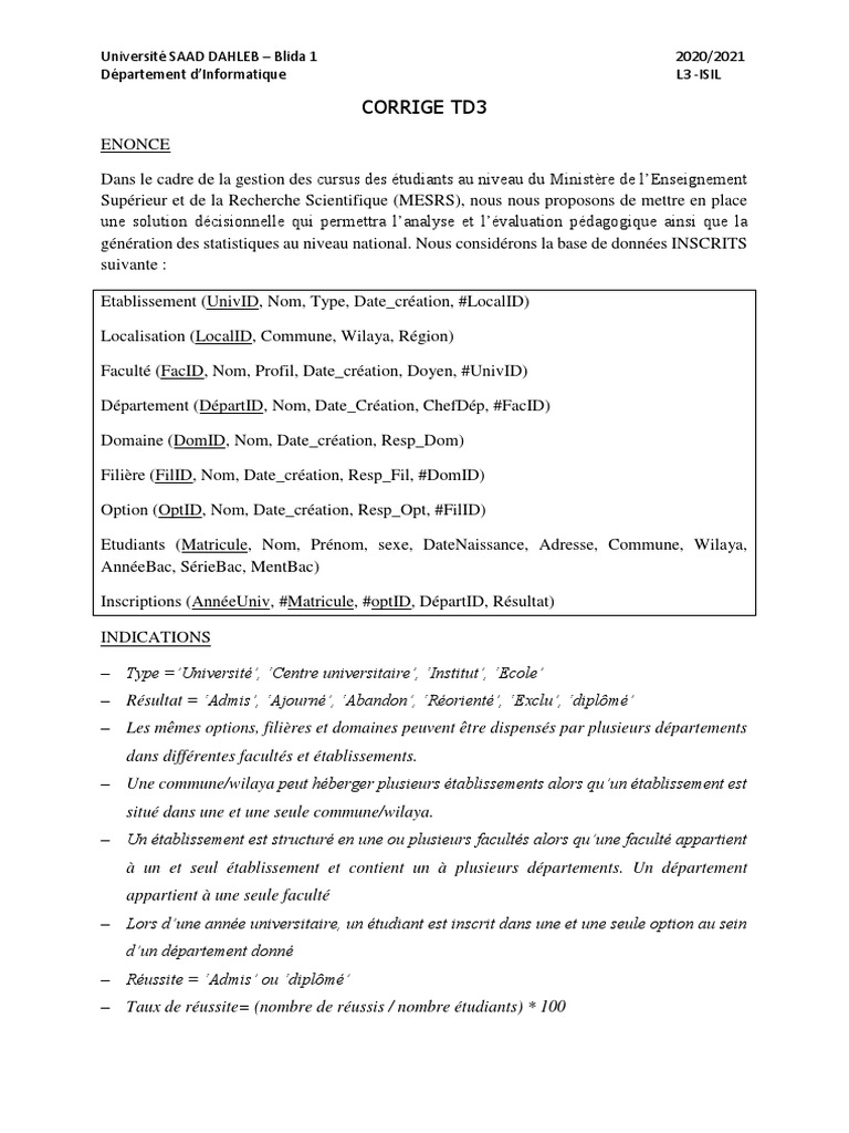 Corrige Td3 | PDF | Academia