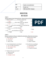 Midter M Test: Read The Sentences About Cleaning The House. Choose The Best Word For Each Space
