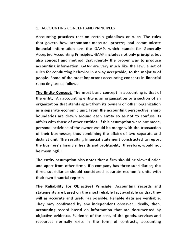 Accounting Concept and Principles PDF Accounting Financial Statement