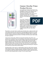 Garnier Micellar Water Product Review 1