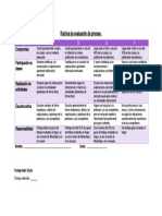 Rubrica de Evaluación de Proceso