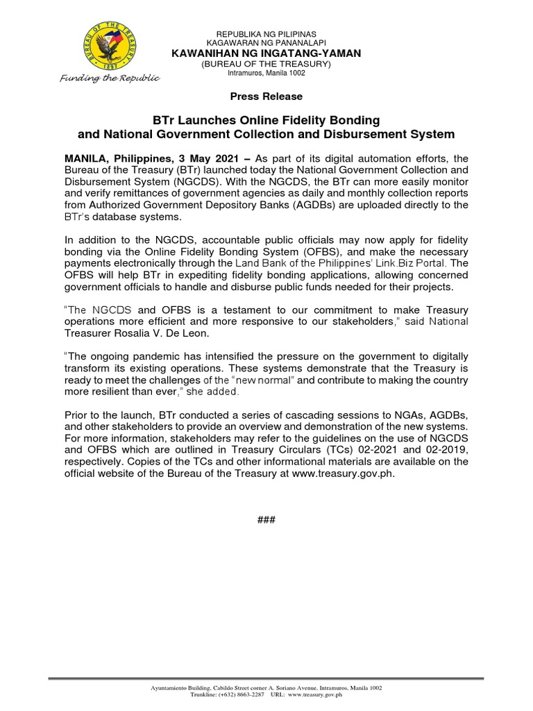 NGCDS and OFBS Launch Announcement | PDF | Business | Social Science