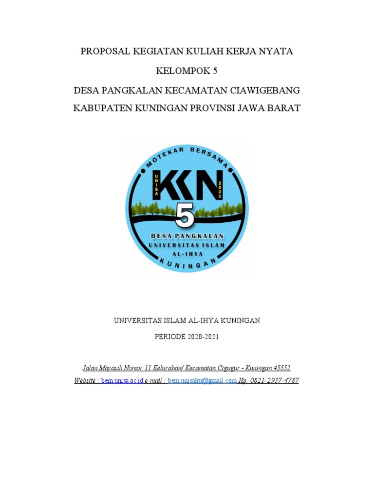 Proposal KKN di Desa Pangkalan | PDF | Karier & Perkembangan ...