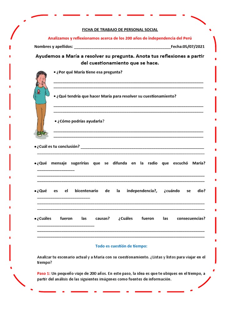 Ficha de Trabajo de Personal Social | PDF
