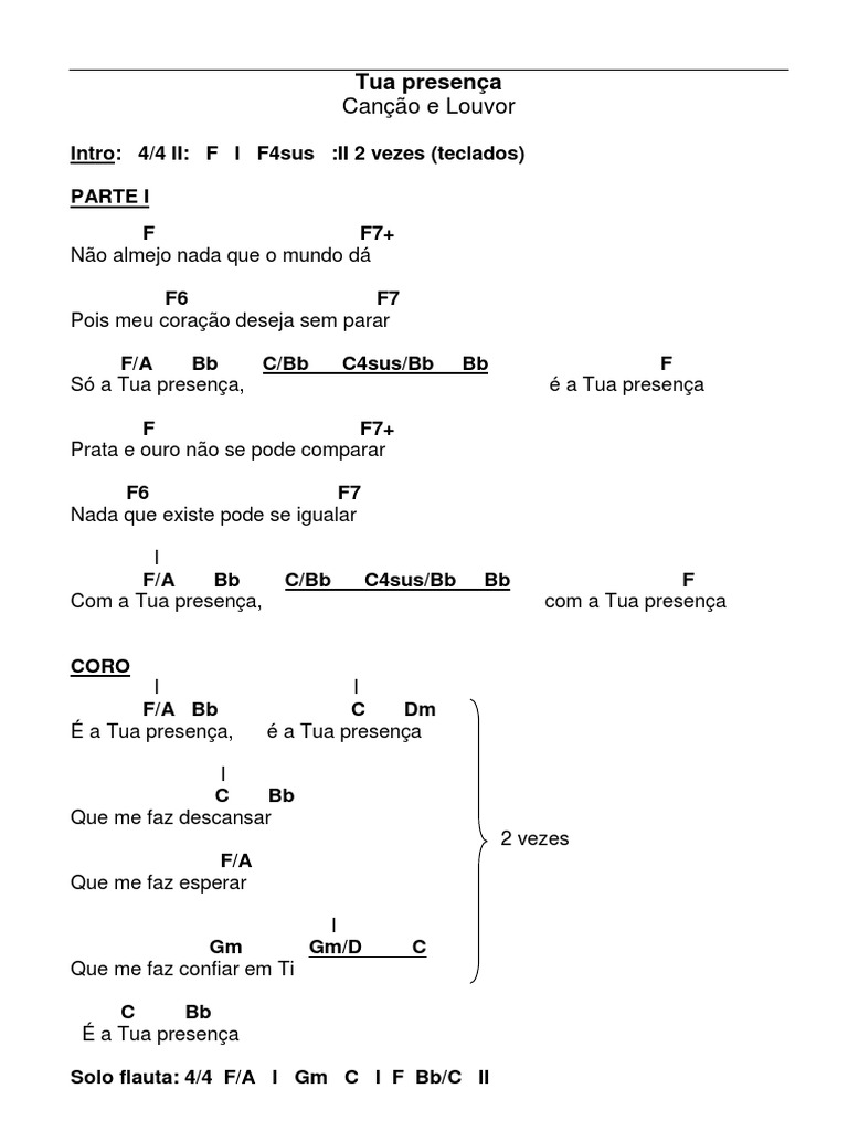 Tua Presença - Canção e Louvor | PDF | Música gravada | Músicas
