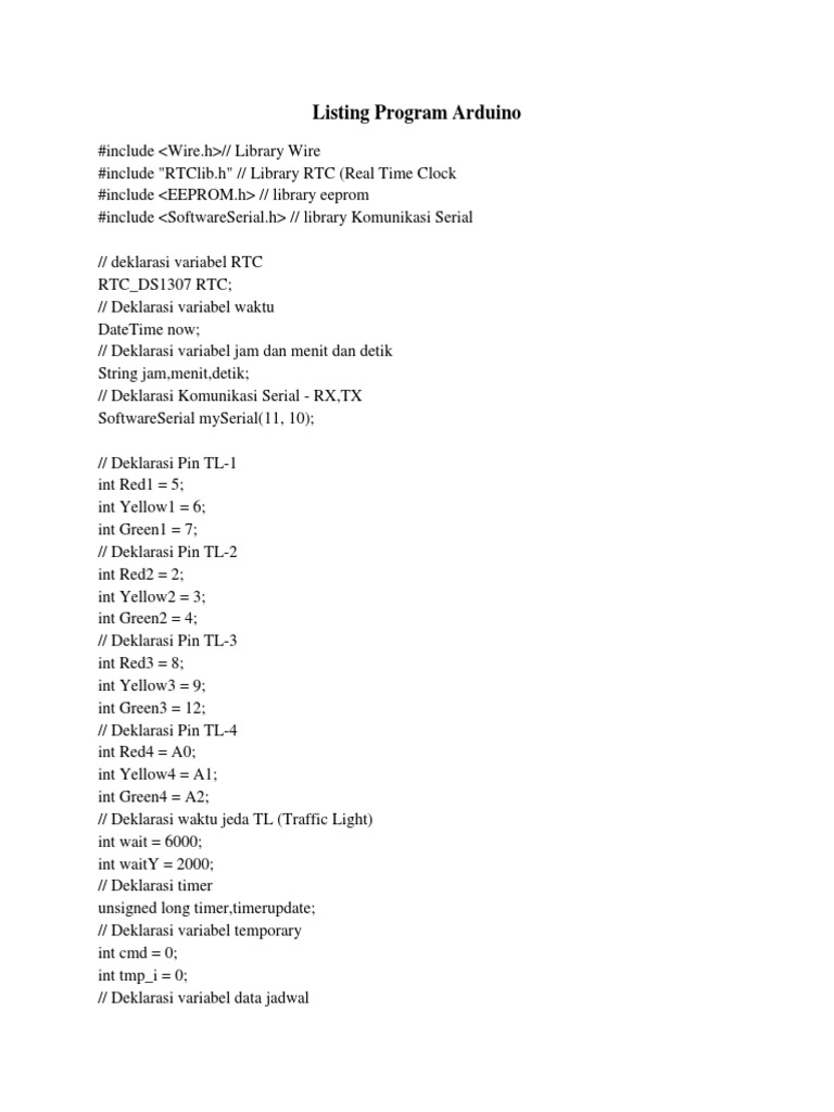 Listing Program Arduino | PDF | Electrical Engineering | Computer Data