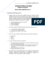 Balotario Examen de Admisión Posgrado 2017-2