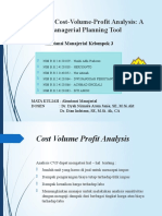 Tugas 11 Kelompok 3 Cost Volume Profit Analysis A Managerial Planning Tool