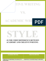 Academic Writing vs. Creative Writing