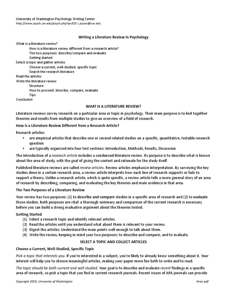 Writing Literature Review  PDF  Plagiarism  Evaluation