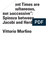 "Different Times Are Not Simultaneous, But Successive": Spinoza Between Jacobi and Herder Vittorio Morfino
