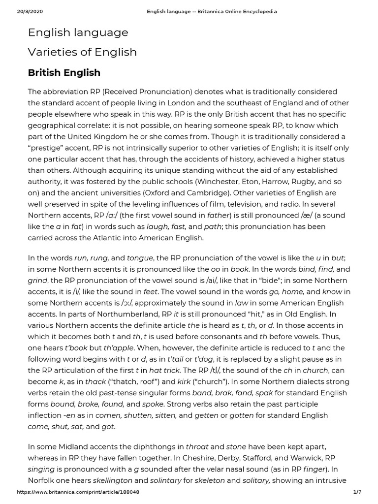 British English Varieties Explained | PDF | English Language | Scots ...