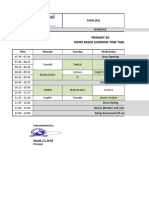 Primary 5D Home Based Learning Time Table: Form (FR)