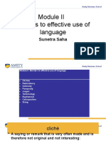 Barriers To Effective Use of Language: Sunetra Saha