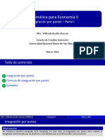 Matemática para Economía II: Integración Por Partes - Parte I