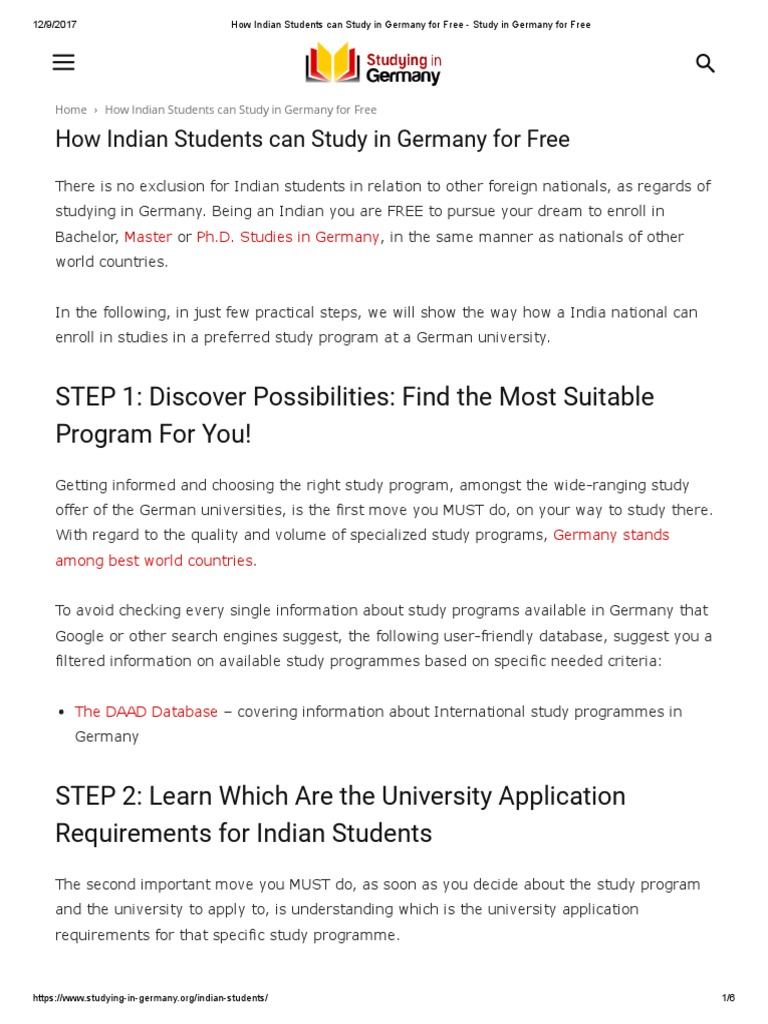 How Indian Students Can Study In Germany For Free Study In Germany