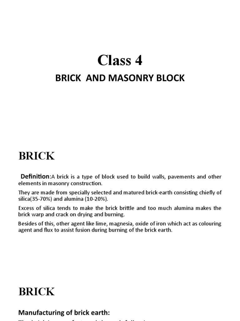 Brick Types and Testing Methods Guide | PDF | Brick | Masonry