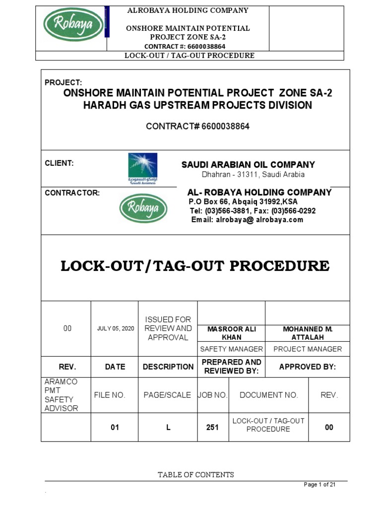 Lockout Tagout Procedure (Updated) | PDF | Electrical Engineering ...