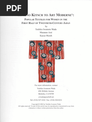 Yiwada Tsa Kimonokitschartmoderne02 Complete Pdf Clothing Weaving