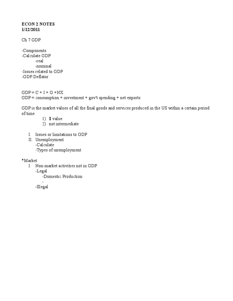 Understanding GDP: Components & Issues | PDF