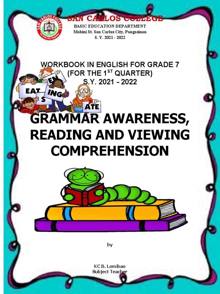 Grade 7 English Workbook: 1st Quarter | PDF | Subject (Grammar) | Verb
