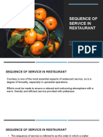 Sequence of Service in Restaurant