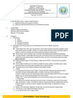 Detailed Lesson Plan in Arts 9 February 19, 2019: A. Prayer Greetings Checking of Attendance Checking of Assignment