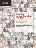 Taxation - United Kingdom (TX-UK) : Syllabus and Study Guide