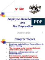 Chapter Six: Employee Stakeholders and The Corporation