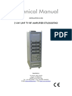 Technical Manual: 2 KW Uhf TV RF Amplifier Etl0550Tad