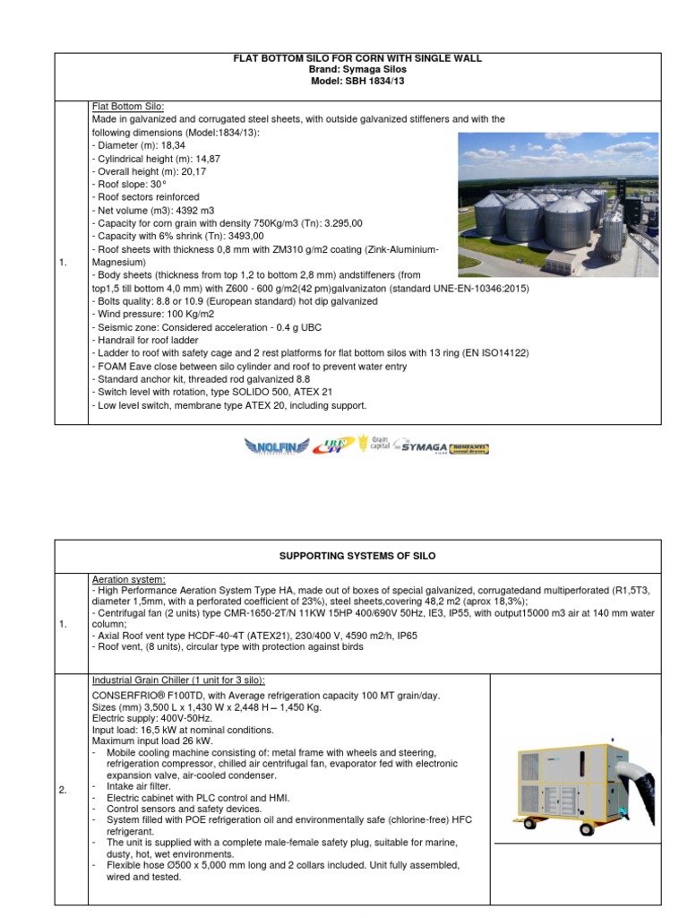 CORN - Silo - Single - Wall - Datasheet + Chiller-Dikonversi | PDF ...