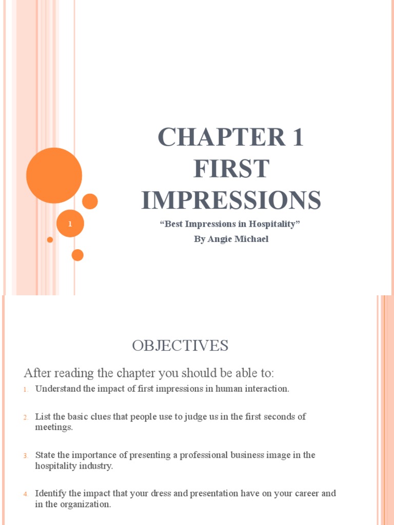 Notes Chapter 1 First Impressions Pdf Body Language Self Esteem