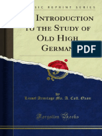 Introduction to the Study of Old High German