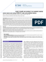 Short-Term Insomnia Disorder in Health Care Workers in An Academic Medical Center Before and During COVID-19: Rates and Predictive Factors