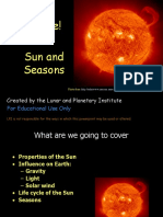 Welcome! Sun and Seasons: Created by The Lunar and Planetary Institute