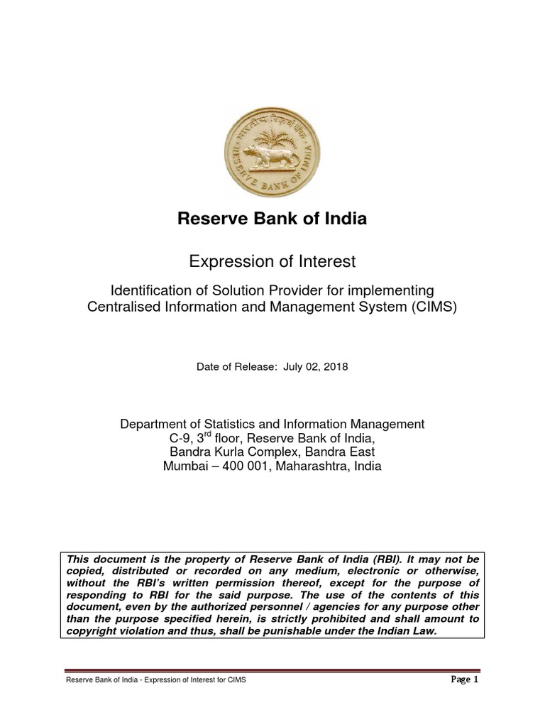 Rbi Cims | PDF | Metadata | Big Data