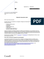 Biometric Instruction Letter: Study Permit Work Permit