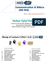 Business Communication & Ethics (HS-304) : Maheen Tufail Dahraj