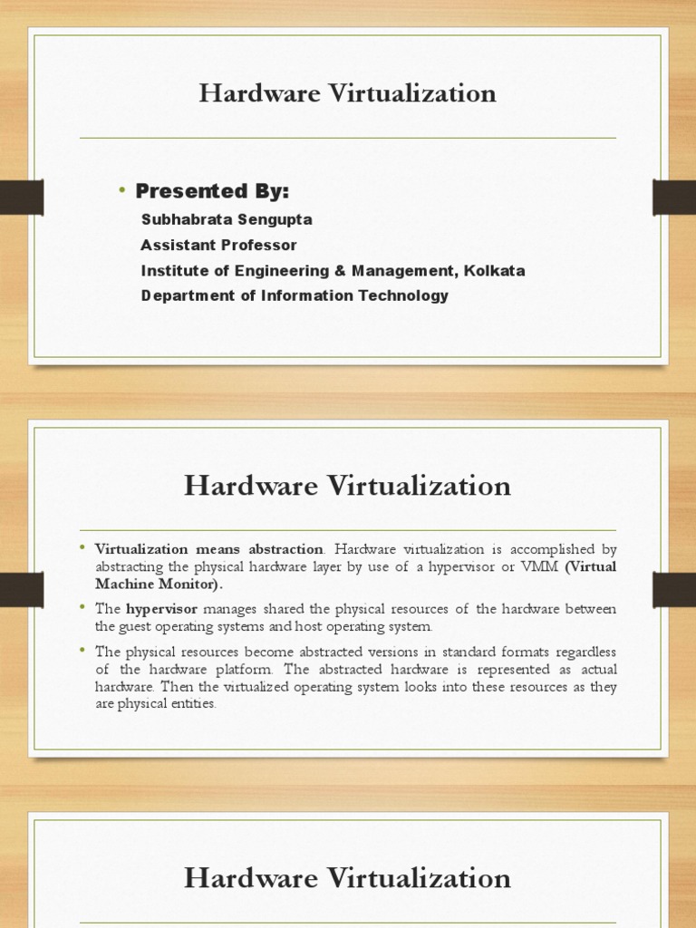 Hardware Virtualization: Presented by | PDF