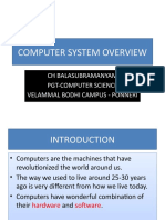 Computer System Overview: CH Balasubramanyam Pgt-Computer Science Velammal Bodhi Campus - Ponneri