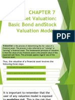 Asset Valuation: Basic Bond Andstock Valuation Models